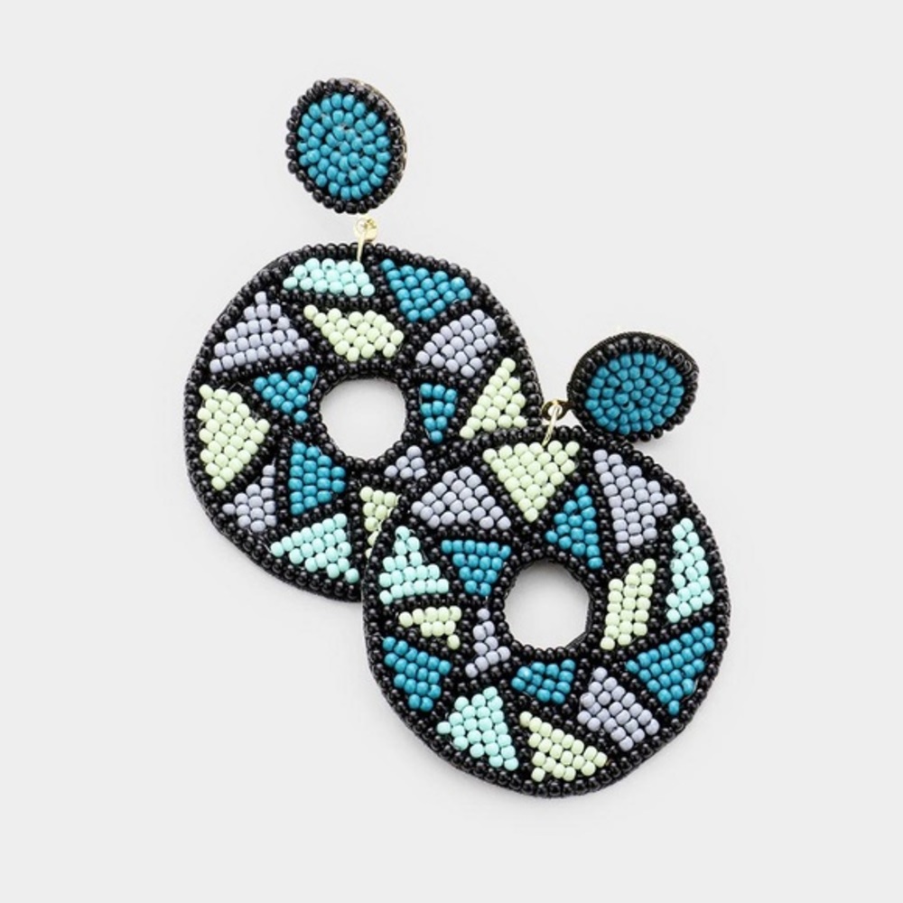 Circle seed bead earrings
